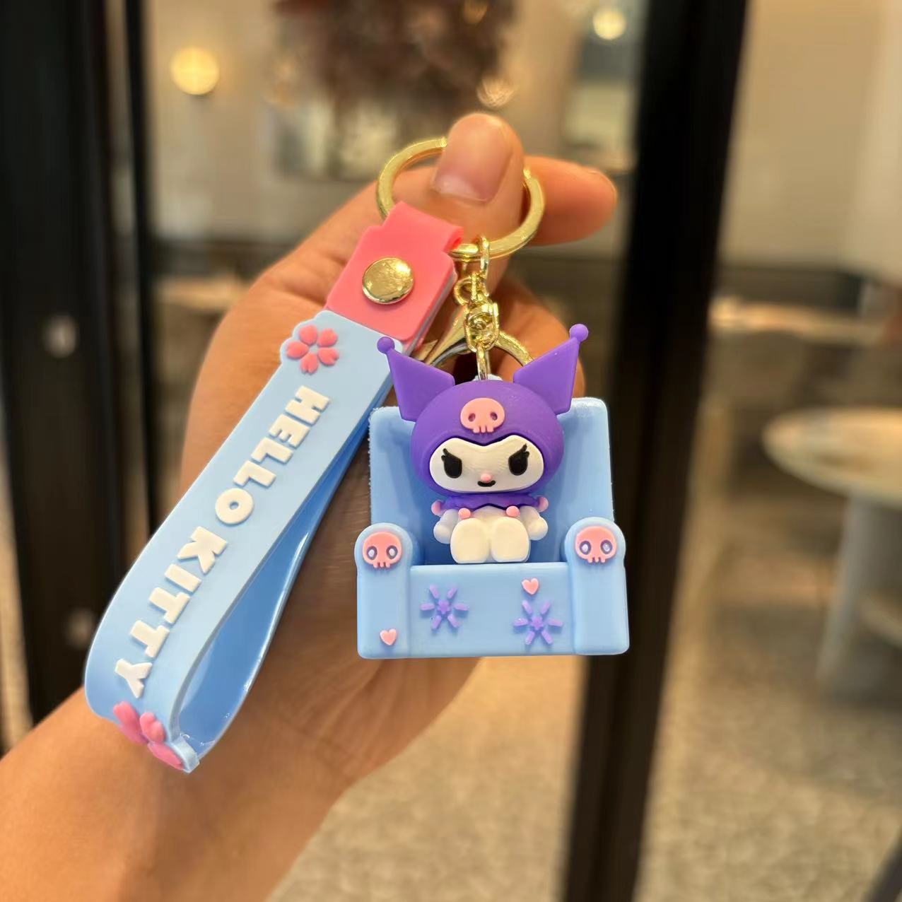 Sanrio Familia Keychain Muñeca de dibujos animados Colgante de muñeca Kuolomi Keychain Car Bags Regalos para parejas