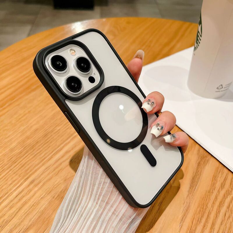 Apple 17 Magnetic Phone Case Black 13 High-End Feel 15 Transparent 14Promax Non-Yellowing Iphone16 New Model