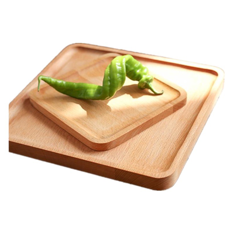 Es estilo japonés estilo bandeja de madera hogar bandeja de té madera maciza vintage pan postre almacenamiento creativo decoración placa de cocina