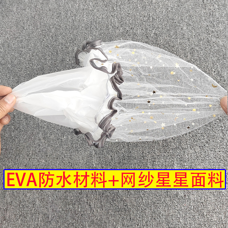 Thickened Waterproof Shower Cap, Double-Layer Shower Head Cover Hat, Kitchen Grease-Proof Hat for Women, Bath Hair Cover