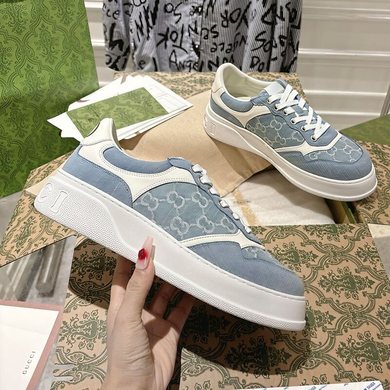 Cross-Border Large Size g Brand Brown Monogram Biscuit Shoes for Women 2026 New Casual Sports Sneakers Thick-Soled White Shoes for Men Cross-Border Large Size g Brand Brown Monogram Biscuit Shoes for Women 2026 New Casual Sports Sneakers Thick-Soled White Shoes for Men