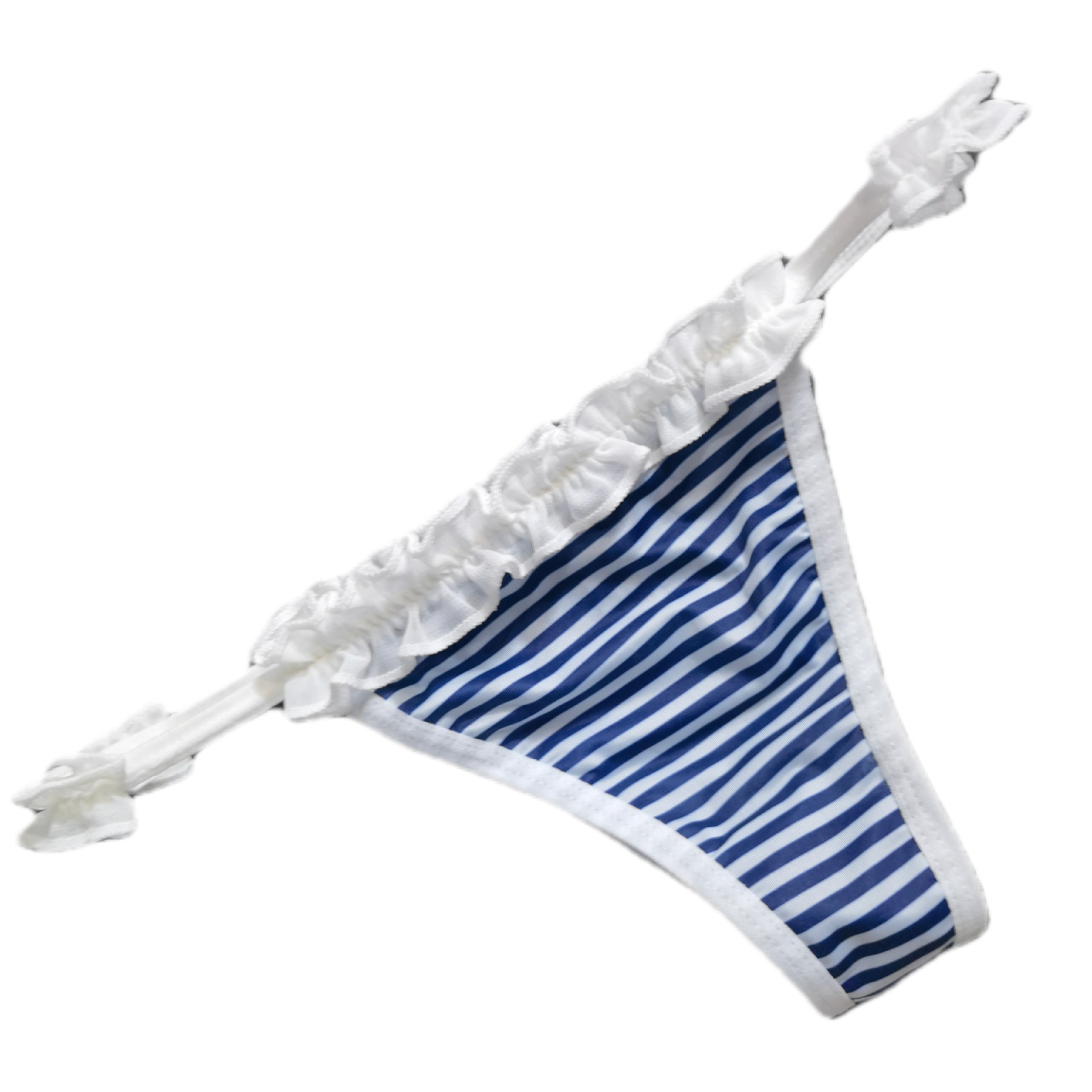 Japonés chica azul y blanco rayas ropa interior mujeres Navy estilo gasa Lolita lindo Tanga mujeres