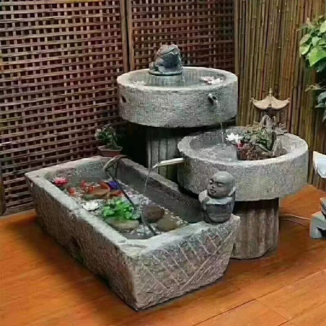 Старый каменный желоб, аквариум, каменный цветочный горшок, посадка цветов, двор, каменный желоб, комбинация проточной воды, реквизит для съемки, декоративные украшения