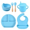 Y9 Smile Face Date+Silicone Bowl+Deldoor Pocket+Woodpower Spoon Fork+Pharise Cup