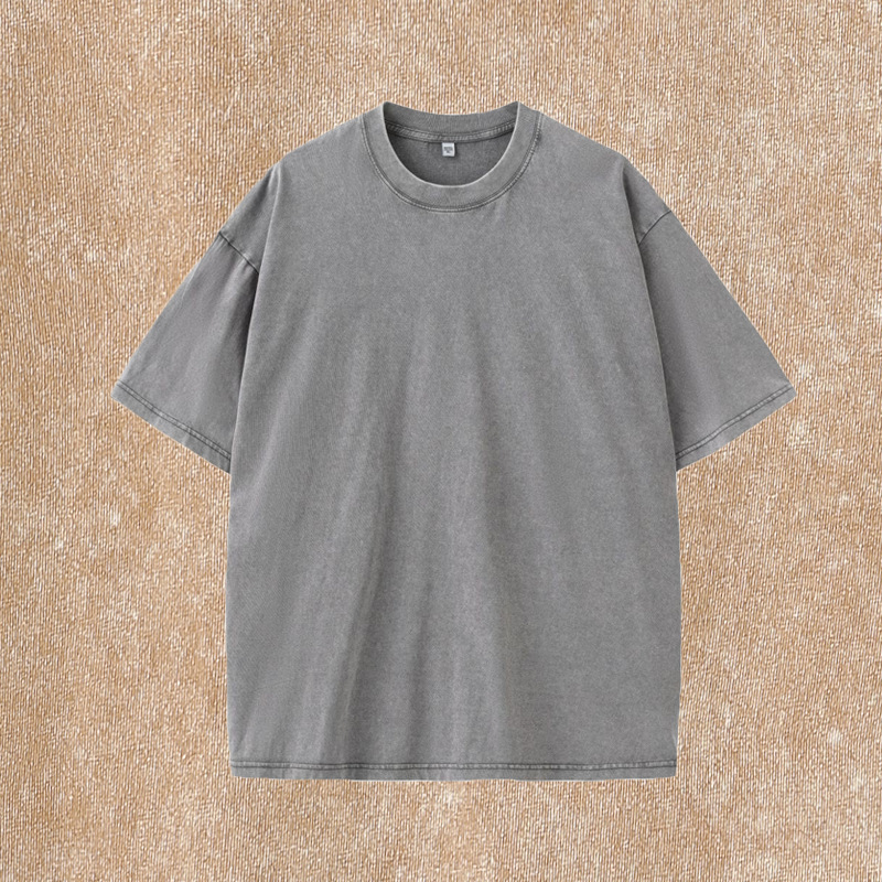 メンズ半袖メンズ Tシャツピュアコットンカジュアルヘビー 230 グラムバティックウォッシュ加工ルーズトップ卸売メンズ Tシャツ