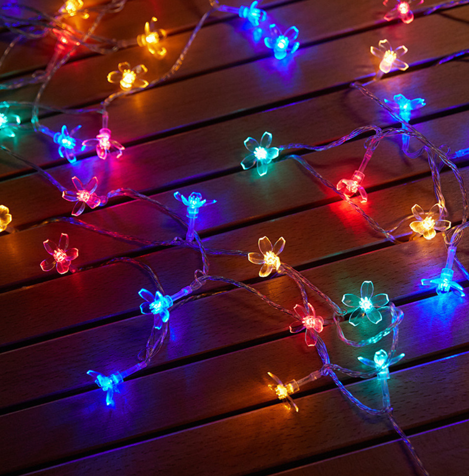 Nuevo LED de flores de cerezo cadena de luces festivales centro comercial patio atmósfera romántica decoración de luces cadena de árboles luz de atmósfera diseño de luces