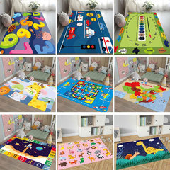 Cartoon Flight Chess Rugs with Numbers Game Mat, Thick Large Size for Children, Infant Crawling Mat for Living Room Coffee Table Rugs