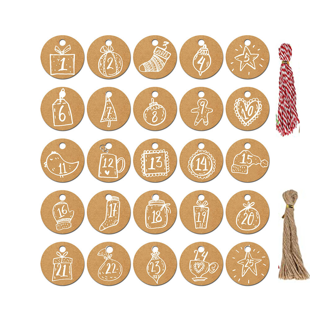 跨境亚马逊圣诞节吊卡牌MERRY CHISTMAS 派对牛皮纸礼品标签