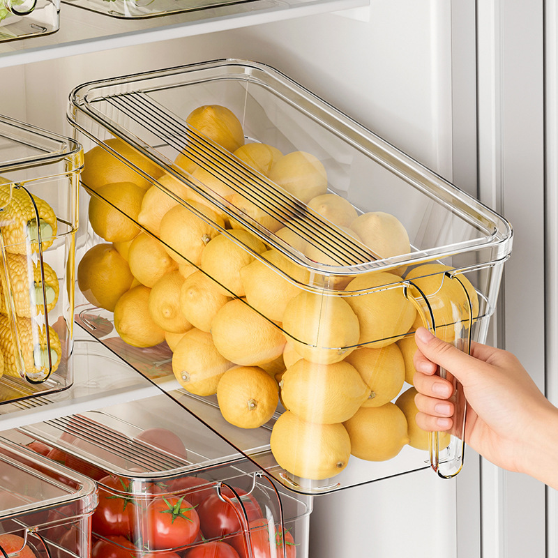 Refrigerator Storage Box with Handle, Pet Transparent Thickened Food-Grade Kitchen Vegetable and Fruit Preservation Sealed Storage Box Refrigerator Storage Box with Handle, Pet Transparent Thickened Food-Grade Kitchen Vegetable and Fruit Preservation Sealed Storage Box