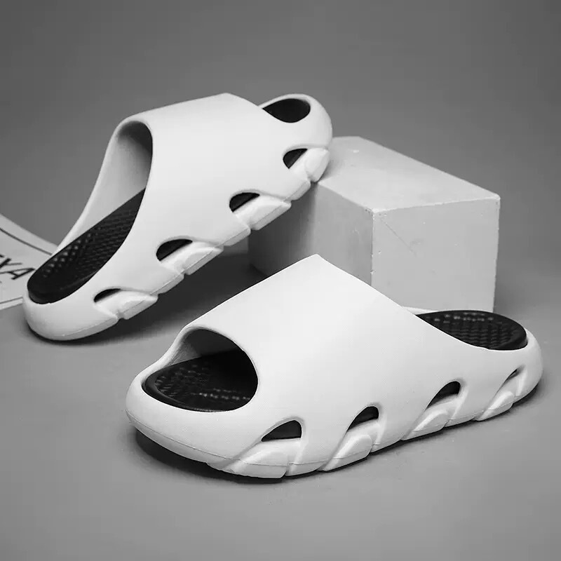 2025Eva Slippers for Couples 5cm Logo Printed Coconut Shoes Cut Out Breathable Heightening Insoles Cross-Border Sandals Wholesale