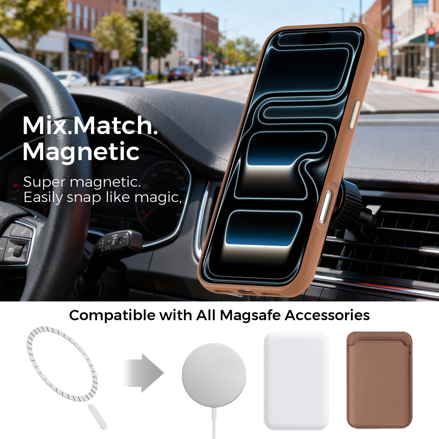 Ốp lưng điện thoại từ tính công nghệ vải dệt cho iPhone 17, 16 Pro Max, 15 — Cam, Xanh dương, Đen, Xanh lá chi tiết 3