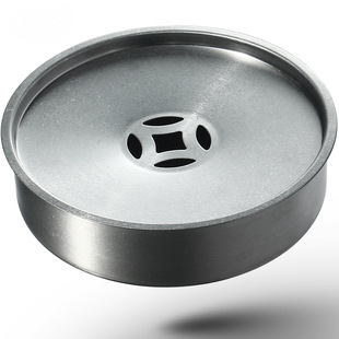 Round Chaozhou Stainless Steel Tea Tray Retro Tea Table Boat Small Bubble Tray Thickened Imitation Tin Dry and Wet Kung Fu Tea 304 Pot Holder