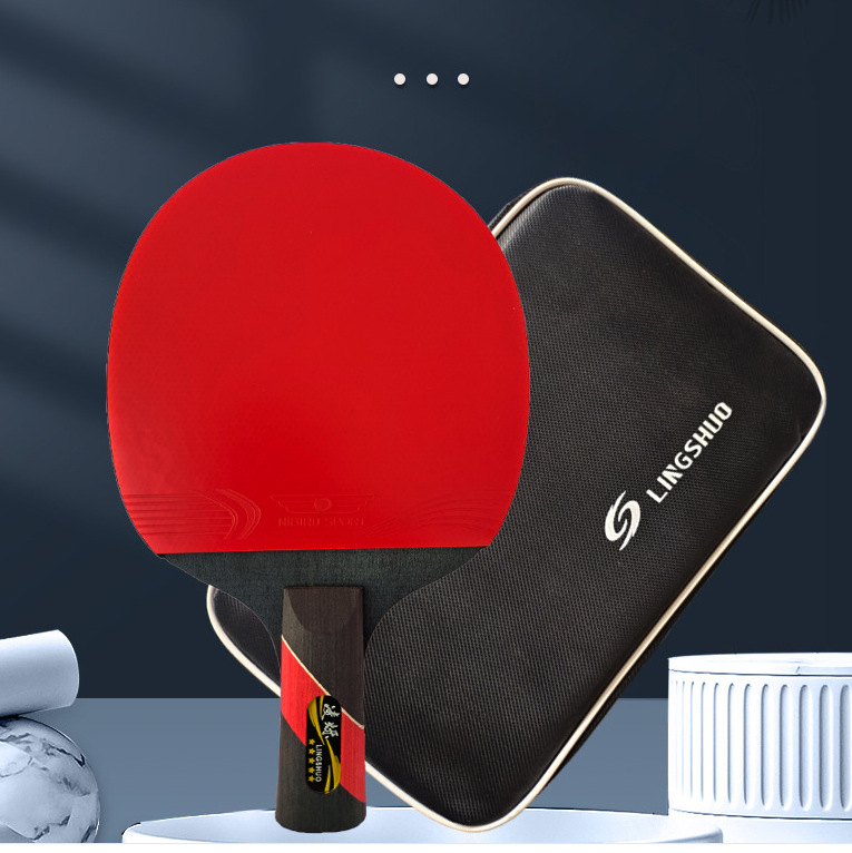 Factory five-star table tennis racket professional competition grade five-star table tennis board double-sided anti-glue table tennis racket single horizontal racket straight racket