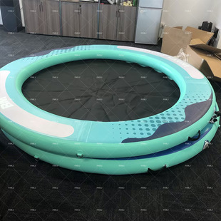 Factory Customized Inflatable Round Floating Bed Swimming Pool Floating Multi-Person Cut Out Hole Floating Row with Mesh