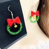 Christmas small bell, earrings with bow, European style, suitable for import, Birthday gift