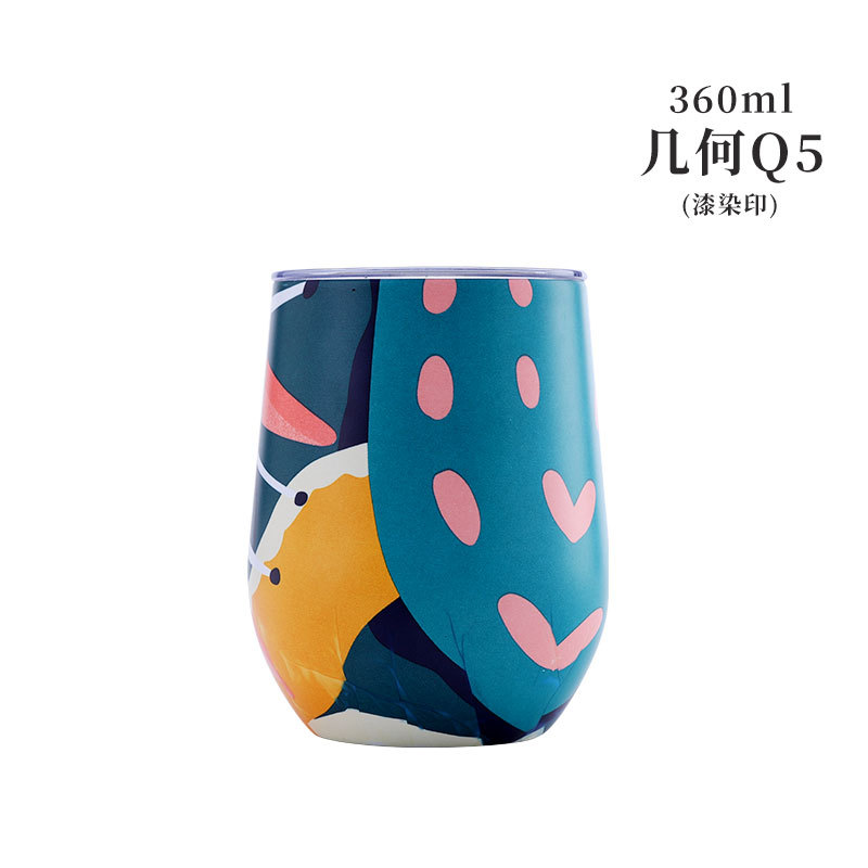 FUENTE fabricante cáscara de huevo Taza de pintura de impresión versión completa doble 304 taza de cerveza de acero inoxidable en forma de U vino aislado copa de vino