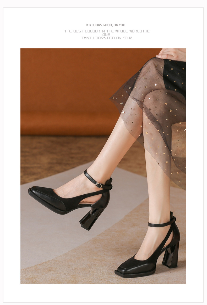 Sandales Y9530 imperméables à plateforme et talon bloc romain, style ajouré sur le côté, nouveauté été, à une bride, polyvalentes et élégantes, idéales pour les déplacements quotidiens et les occasions professionnelles._voghion.com