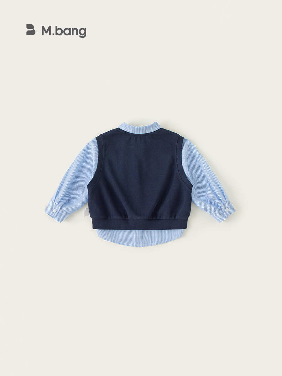Youbao ropa para niños tops de primavera para niños chaleco de punto traje de primavera para niños camisa a rayas traje de dos piezas de moda