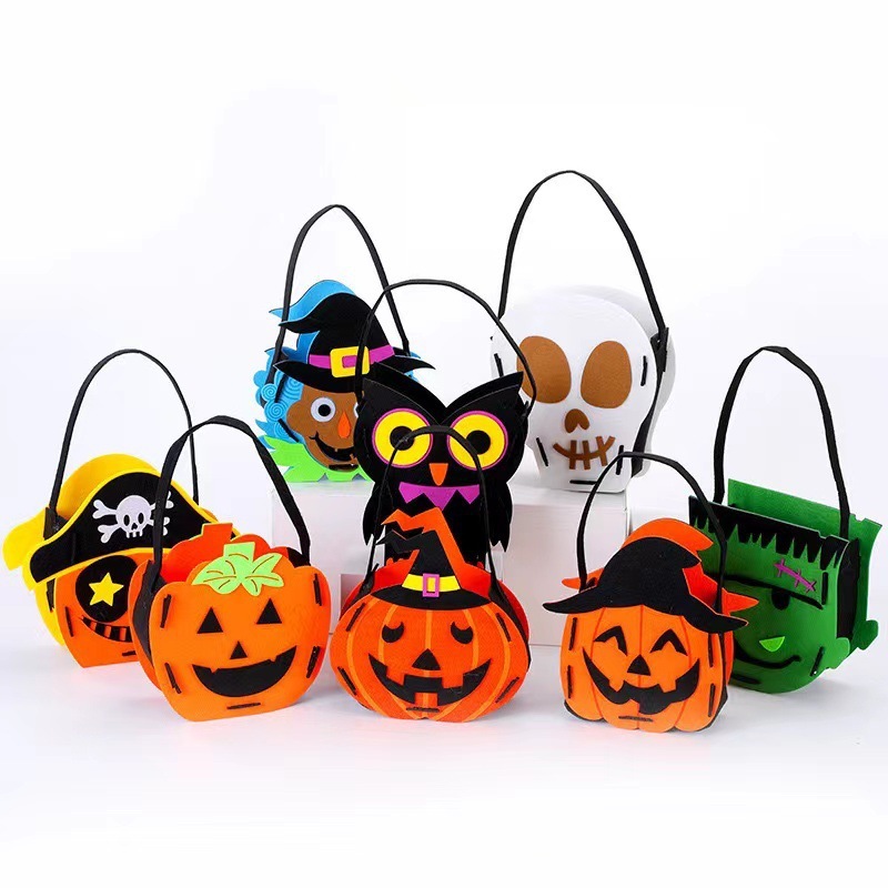 ハロウィン子供用キャンディバッグフェルトカボチャバッグ装飾小道具カボチャバケツカボチャバッグホリデーパーティー装飾|undefined