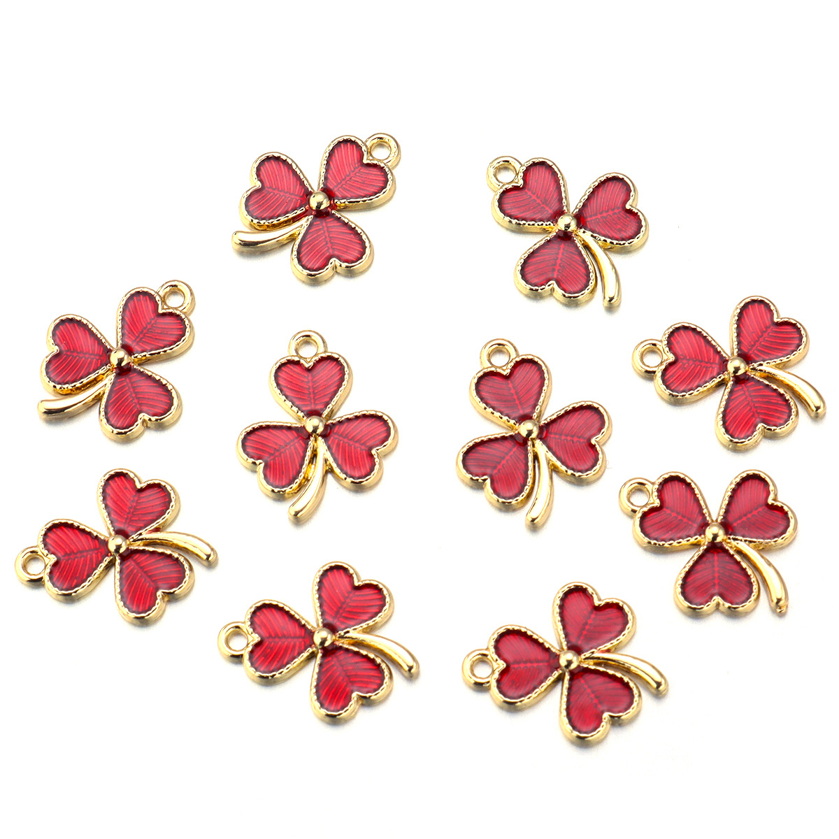 26g Weight Pendant Jewelry Making Type DIY Jewelry Accessories Classification 10 PCS/Package Quantity Alloy Material Shamrock Pattern Enamel Design IG Style, Simple Style Style 10 PCS/Package Alloy Shamrock Pendant 7