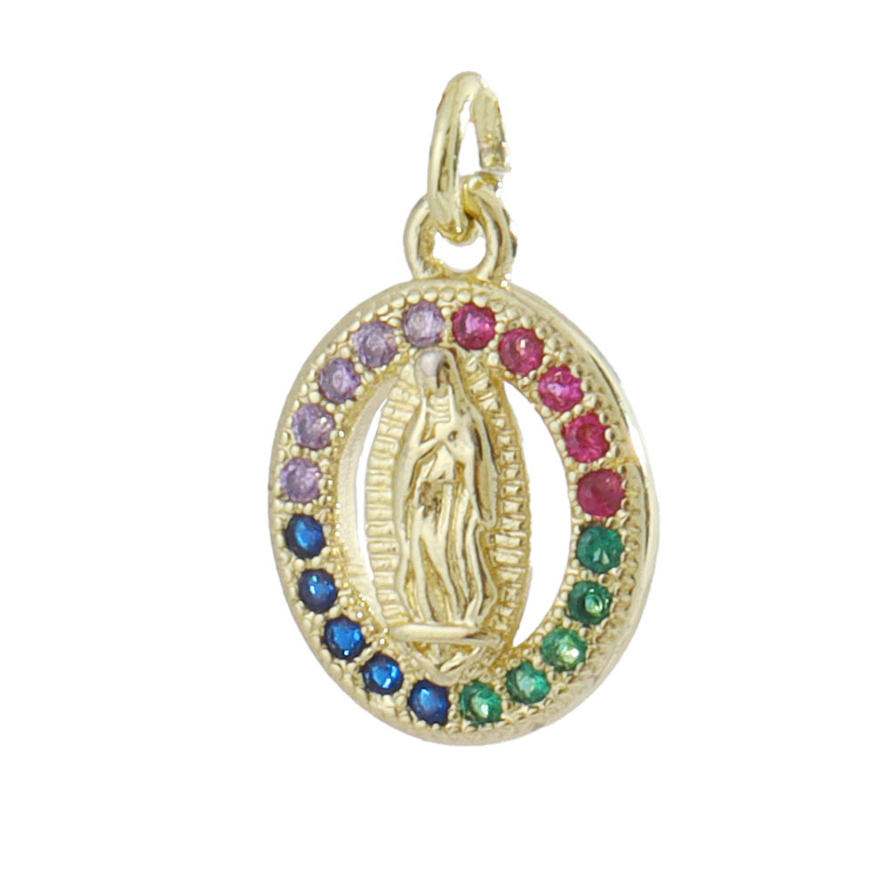 3g Weight Pendant Jewelry Making Type 14*26mm Jewelry Making Size Gold Plated Plating Material Zircon Inlay Material DIY Jewelry Accessories Classification 1 Piece Quantity Copper Material Human, Cross, Virgin Mary Pattern Inlay Design Vintage Style, Religion, Simple Style Style 1 Piece 14*26mm Copper Zircon Gold Plated Human Cross Virgin Mary Pendant 28