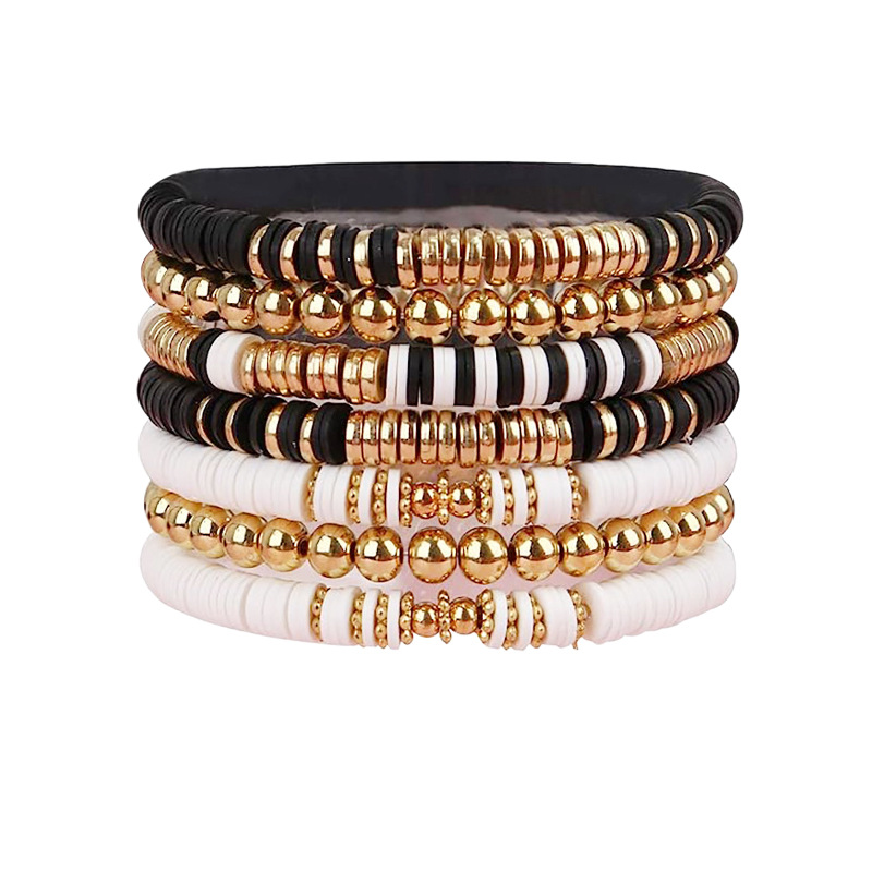 Pulsera Elástica de Cuentas de Cerámica Negra Suave, Hecha a Mano - Joyería de Verano para Mujer Amazon