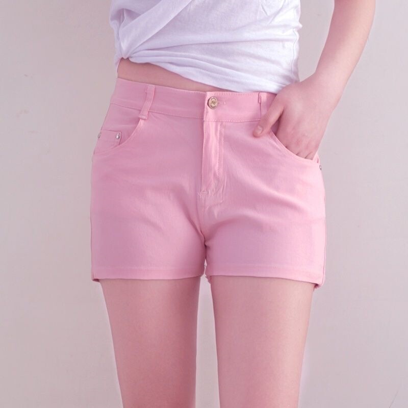 Low-Waist Sexy Hip-Hugging Shorts for Women, Summer Mom Style, Elastic Waist, Stylish Versatile Hot Pants, Stretchy Slim-Fit Casual Pants