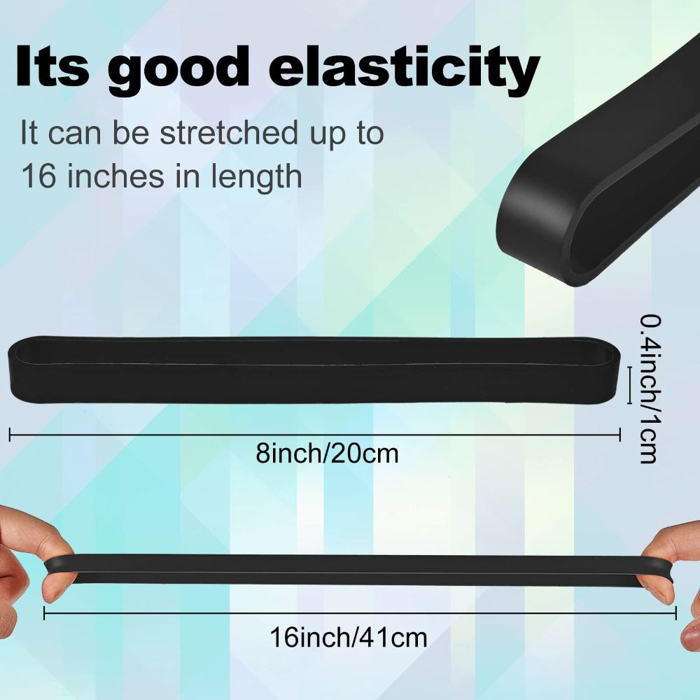 A05 # Cintas de silicona tipo tira larga de 200*10*1.5 mm, coloridas, para atar cables, fuertes y elásticas, para libros, correas, ataduras.