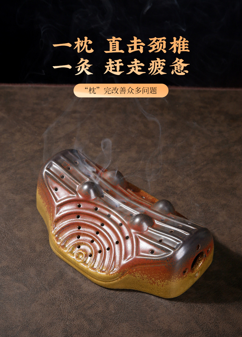 Ceramic Moxibustion Pillow Ai Jiu Zhen Warm Therapy Pillow for Neck Shoulder Waist Legs and Feet Home Spa Massage Use 850g key features