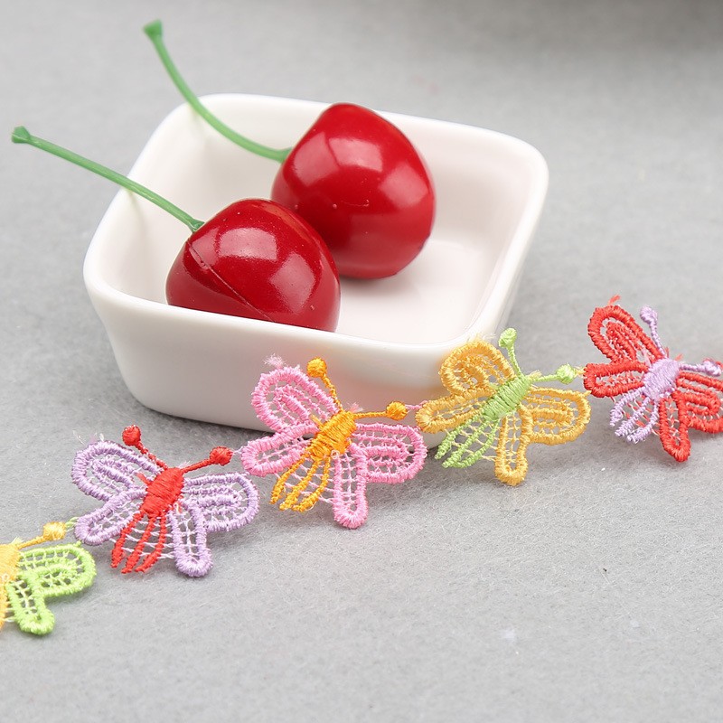 pétalos de color accesorios de encaje de encaje soluble en agua borde de encaje accesorios de decoración de sombreros decorativos hechos a mano flores multicolores