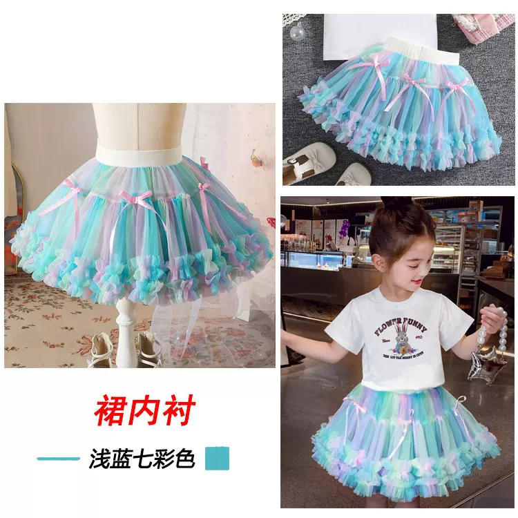 女童四季tutu裙2025新款蓬蓬莎裙小女孩百搭纯色潮流公主风半身裙