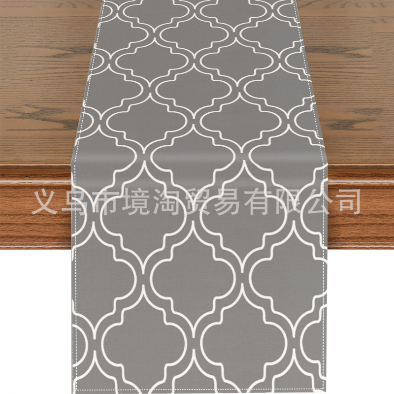 Bandera de mesa de rayas geométricas de lino de Amazon moderna y simple mantel a cuadros en blanco y negro almohadilla de mesa para el hogar image 54