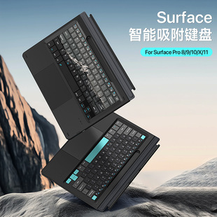 Suitable for Microsoft Surface Pro 11/10/9/8/X Colorful Backlight Bluetooth Keyboard Magnetic External Keyboard