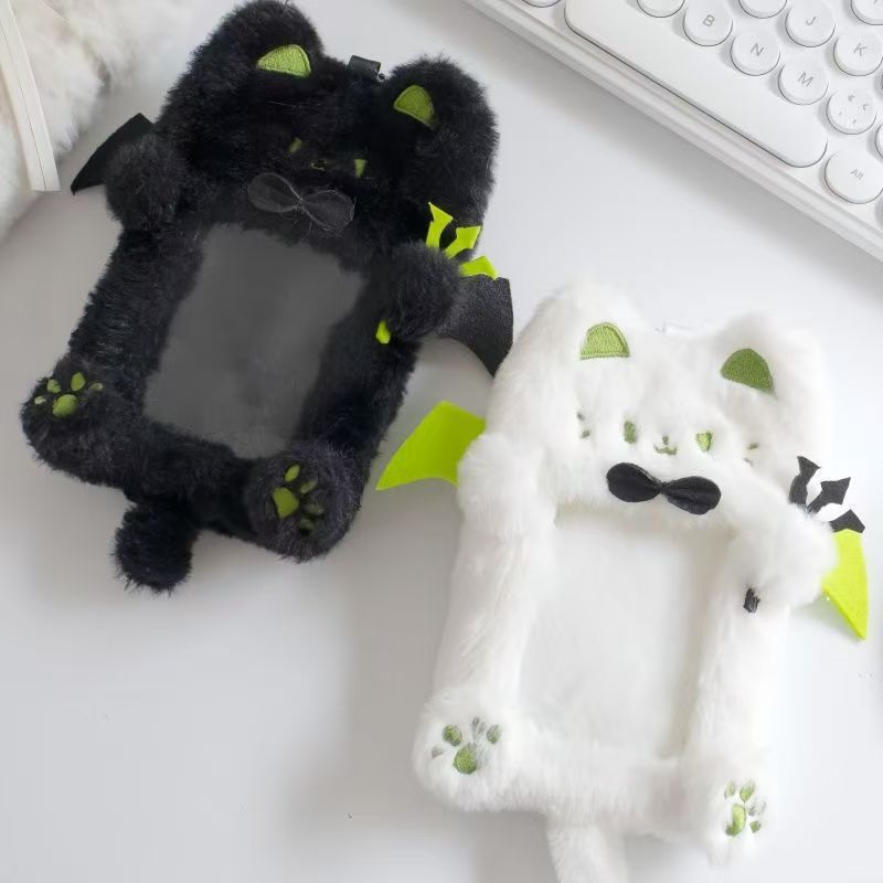 Ins coreano lindo chocolate de menta, ratas y ratas codiciosas, cubierta de tarjetas de peluche, estudiantes de 3 pulgadas, cubierta de almacenamiento de tarjetas pequeñas.