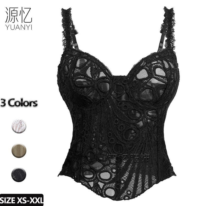 High-Quality Fishbone Bra, Sexy Embroidered Suspender Corset, Outer Corset, Cross-Border New Body Shaping Top