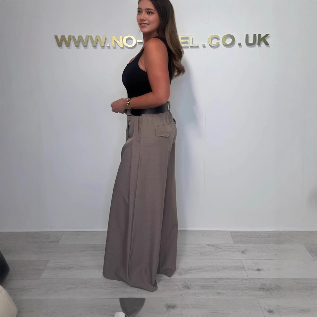 Women's High-Waisted Wide Leg Suit Pants Slimming Straight Leg Casual Floor Length Spring Summer_ecoleips.com