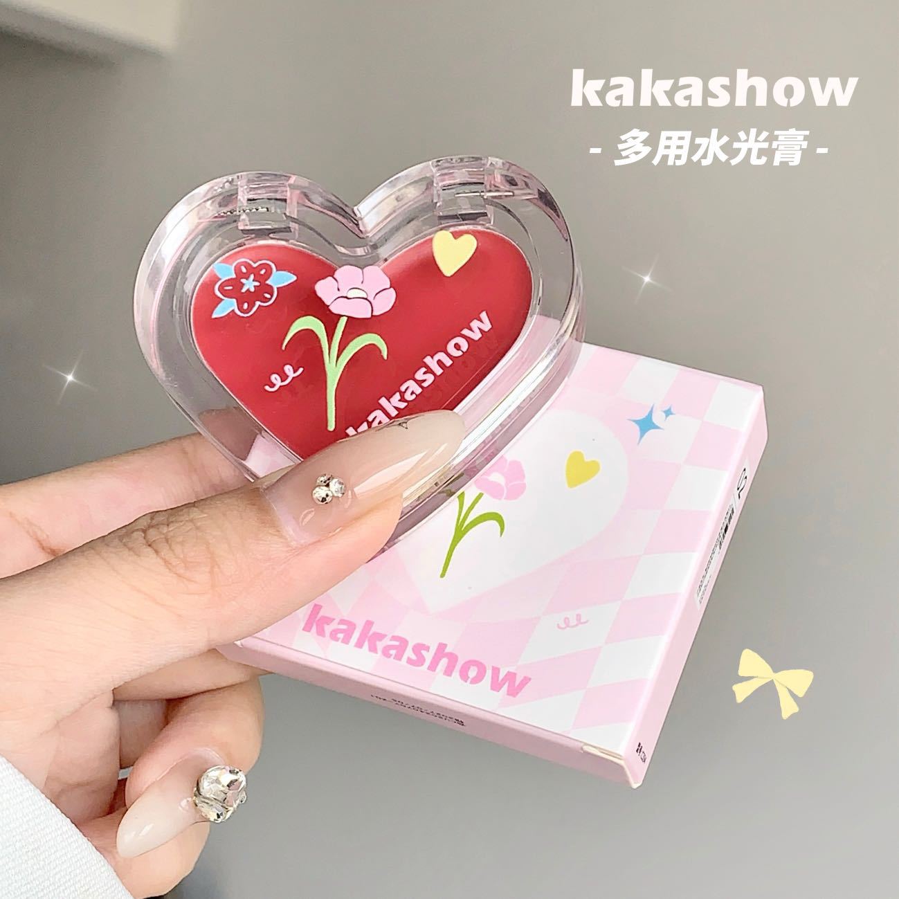 kakashow多用水光膏腮紅口紅兩用高光提亮有光澤自然清透修容