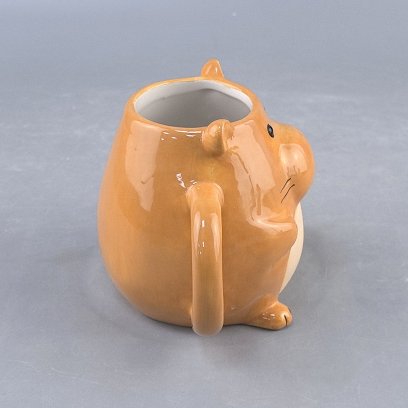 Copies creativas de dibujos animados tazas de agua conejillo de indias tazas de cerámica sin tapa taza de desayuno casero