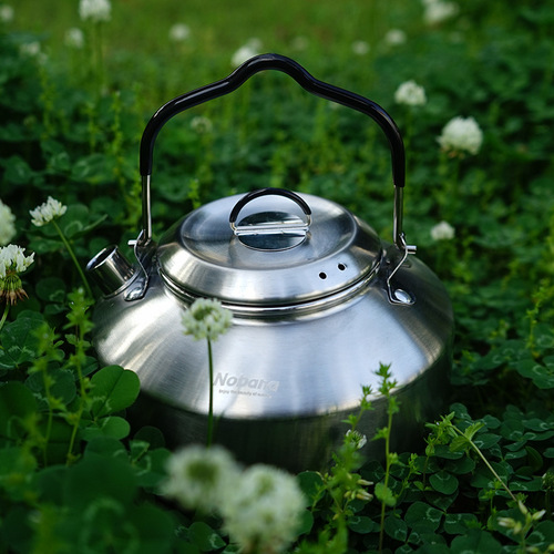 Outdoor camping large capacity 1.5L kettle 304 stainless steel picnic portable teapot self-driving camping coffee pot