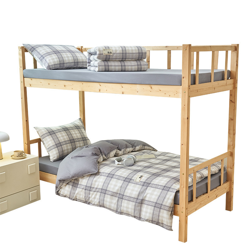 Ropa de cama de tres piezas para dormitorio de estudiantes universitarios de algodón puro 90x190 literas individuales para la apertura de la escuela secundaria