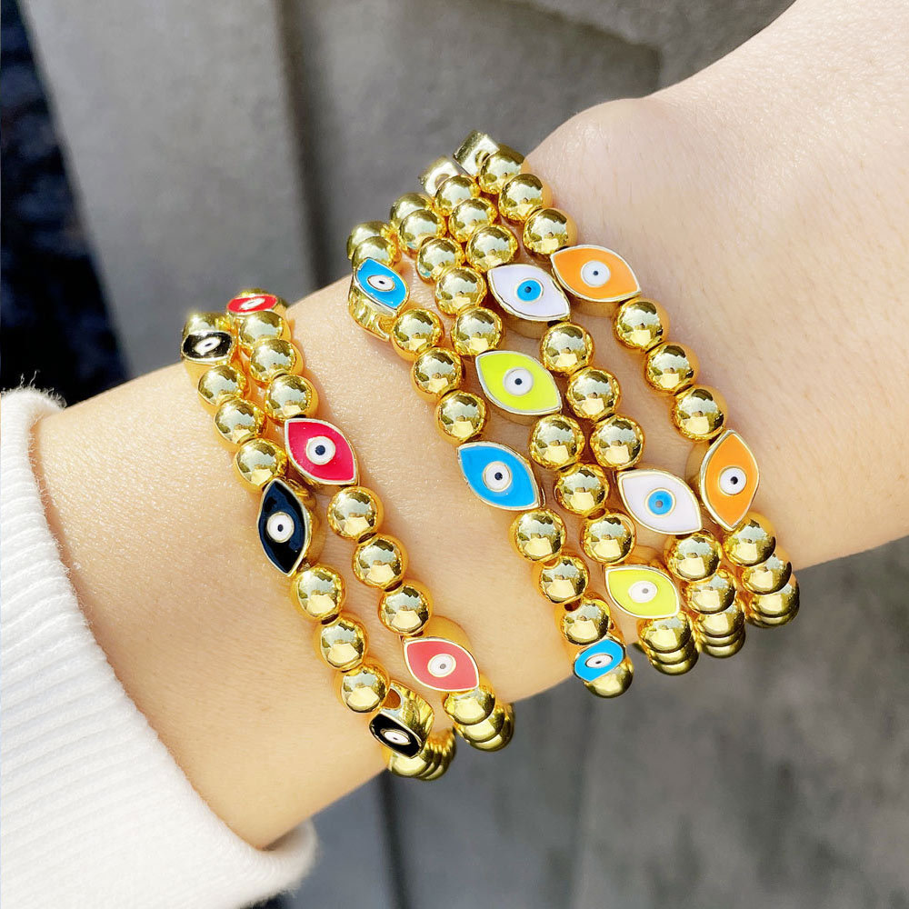 European and American cross-border bracelet niche design demon eye simple round bead accessories