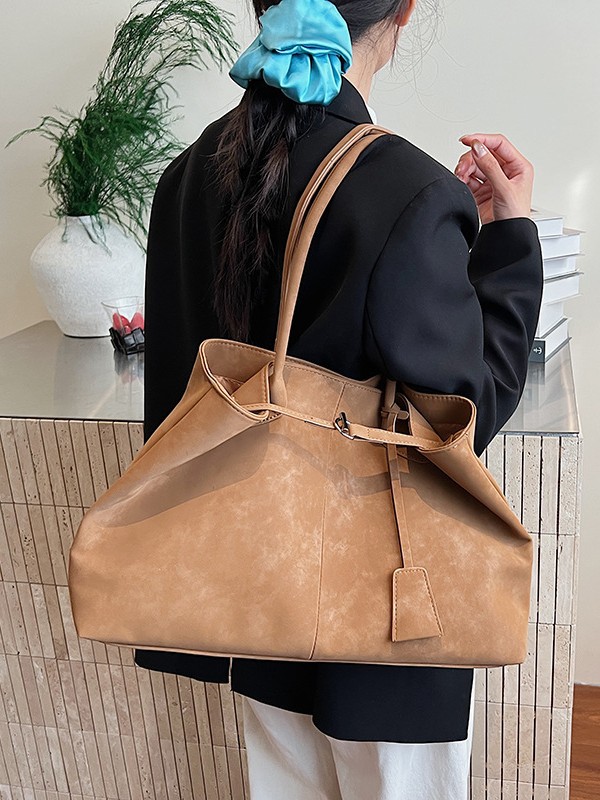 Bolsa de invierno de cuero de seda para mujeres 2025, nueva moda coreana retro bolsas de mano, bolsas de viaje de gran capacidad