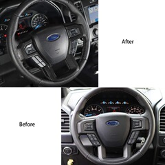 Applicable to 2015-2019 Ford F150 Steering Wheel Glitter Decorative Carbon Fiber Full-Frame Steering Wheel Cover for Car Modification
