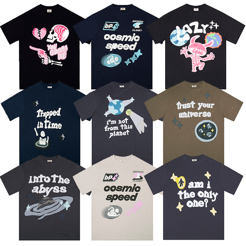 BROKEN PLANET American fashion brand foam couple short sleeve loose men and women all-match T-shirt cross-border