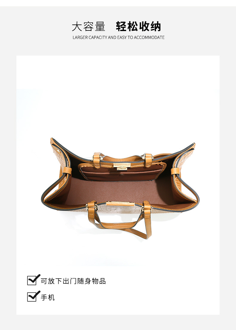 头层牛皮欧美手提大包大容量通勤时尚托特包单肩斜挎