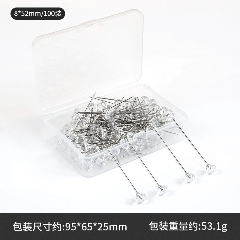 Aguja de posicionamiento de diamante de costura manual de mosaico fijación de perlas agujas de posicionamiento de ropa agujas de caja enlatadas transparentes
