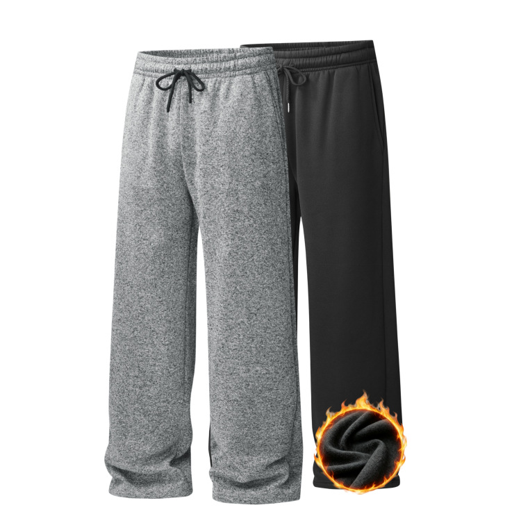 Factory direct sales of new autumn and winter styles: men's fleece-lined pants, European and American sizes, loose-fitting, thin fleece sweatpants, wholesale for export