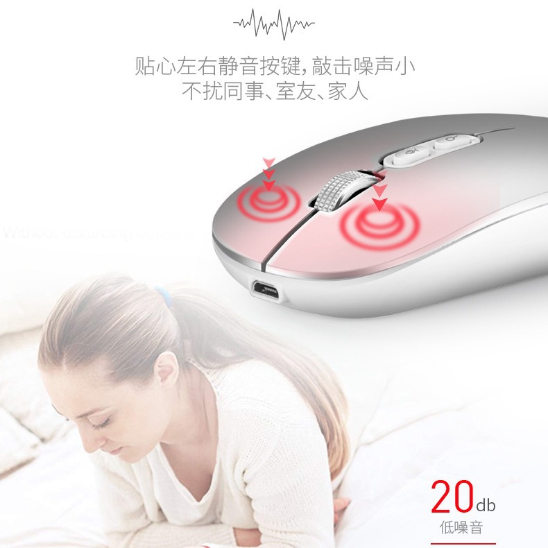 Fuente AI inteligente entrada de voz inalámbrica traducción de voz ratón computadora portátil general silenciosa búsqueda de oficina