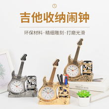 潮酷吉他收纳闹钟儿童创意礼品桌面装饰摆件学生起床家用闹钟批发