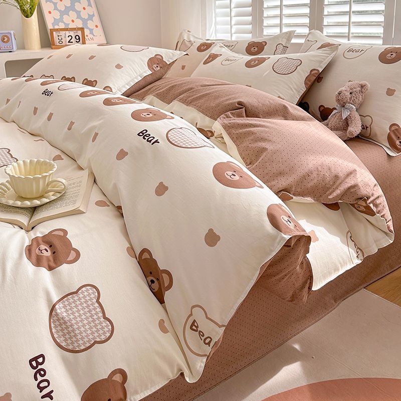 Cute de dibujos animados para niños funda de edredón de algodón de una sola pieza 90x120x150x200x230 funda de edredón de algodón dormitorio individual